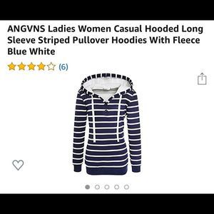 Angvns Striped casual hooded pullover